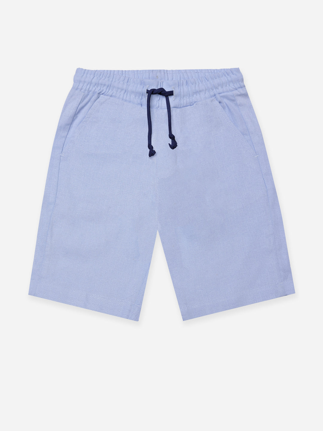 Steel Blue Linen Casual Shorts - Junior