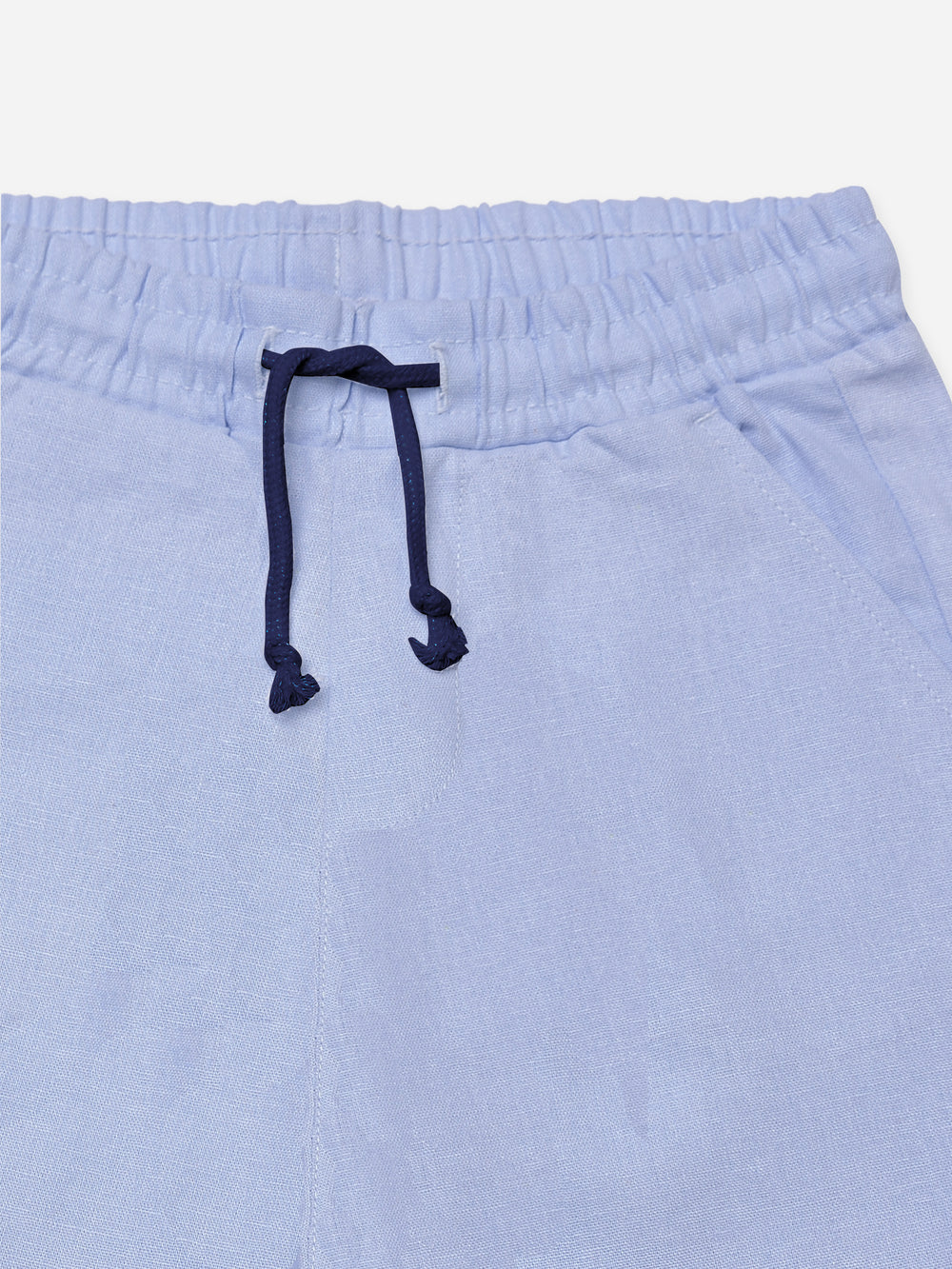 Steel Blue Linen Casual Shorts - Junior