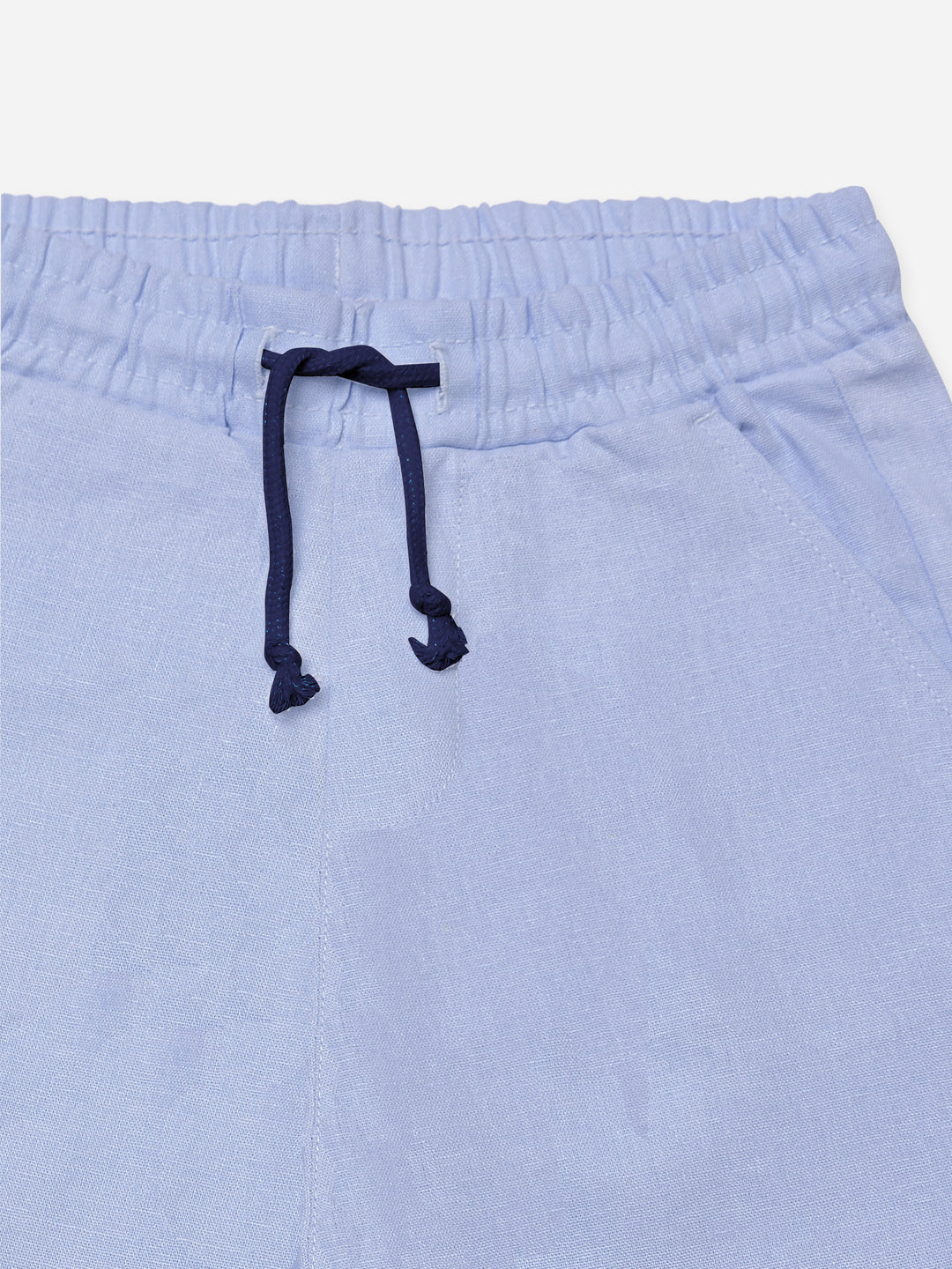 Steel Blue Linen Casual Shorts - Junior