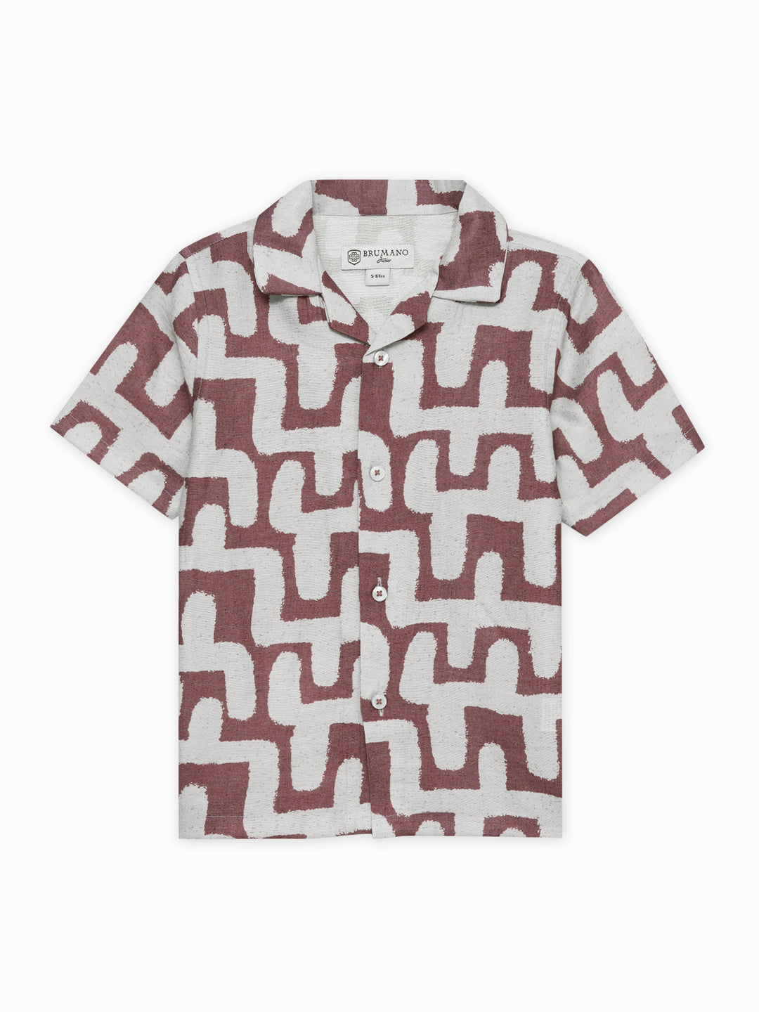 Tea pink beige abstract printed cuban collar shirt junior brumano pakistan
