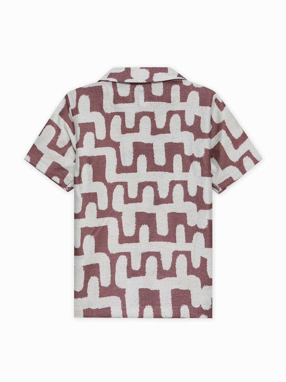 Tea pink beige abstract printed cuban collar shirt junior brumano pakistan1