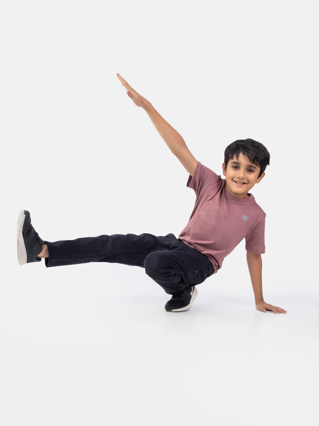 Tea pink basic crew neck casual t shirt brumano pakistan