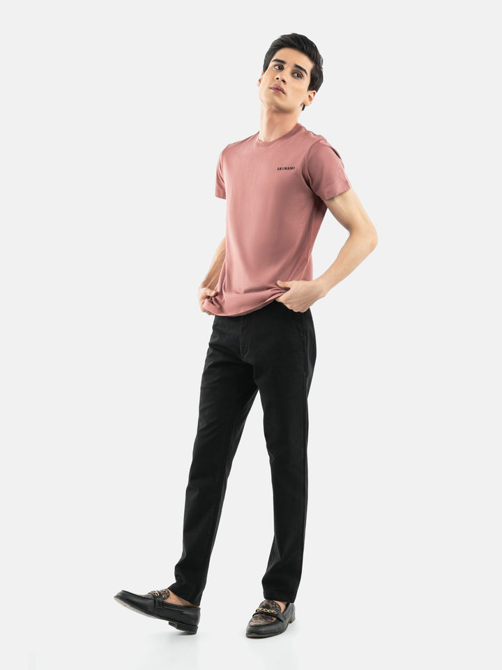 Tea Pink Basic Crew Neck T-Shirt Brumano Pakistan