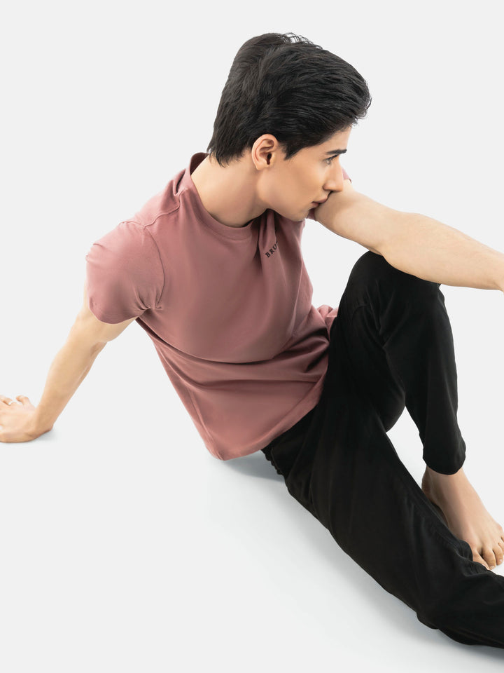 Tea Pink Basic Crew Neck T-Shirt Brumano Pakistan
