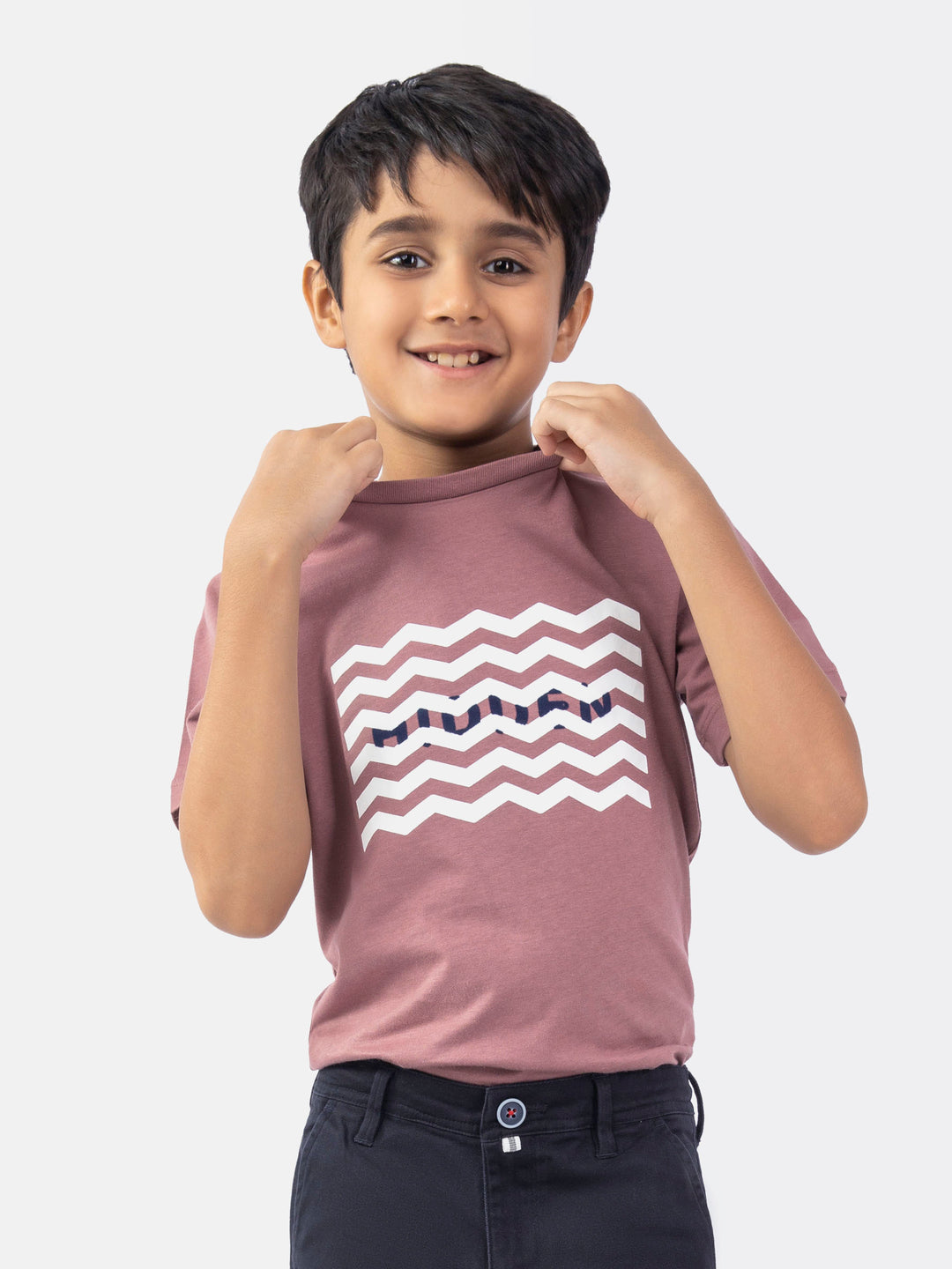Tea pink graphic 'hidden' printed casual tee brumano pakistan