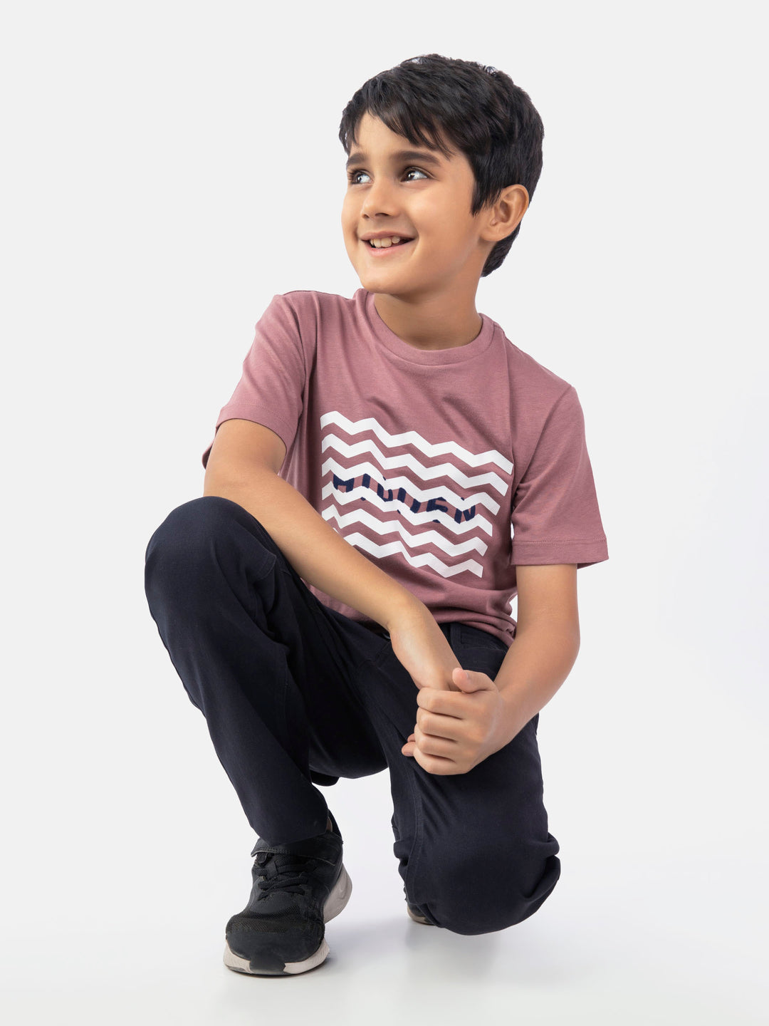 Tea Pink Graphic 'Hidden' Printed Casual Tee Brumano Pakistan