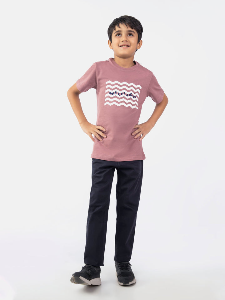 Tea Pink Graphic 'Hidden' Printed Casual Tee