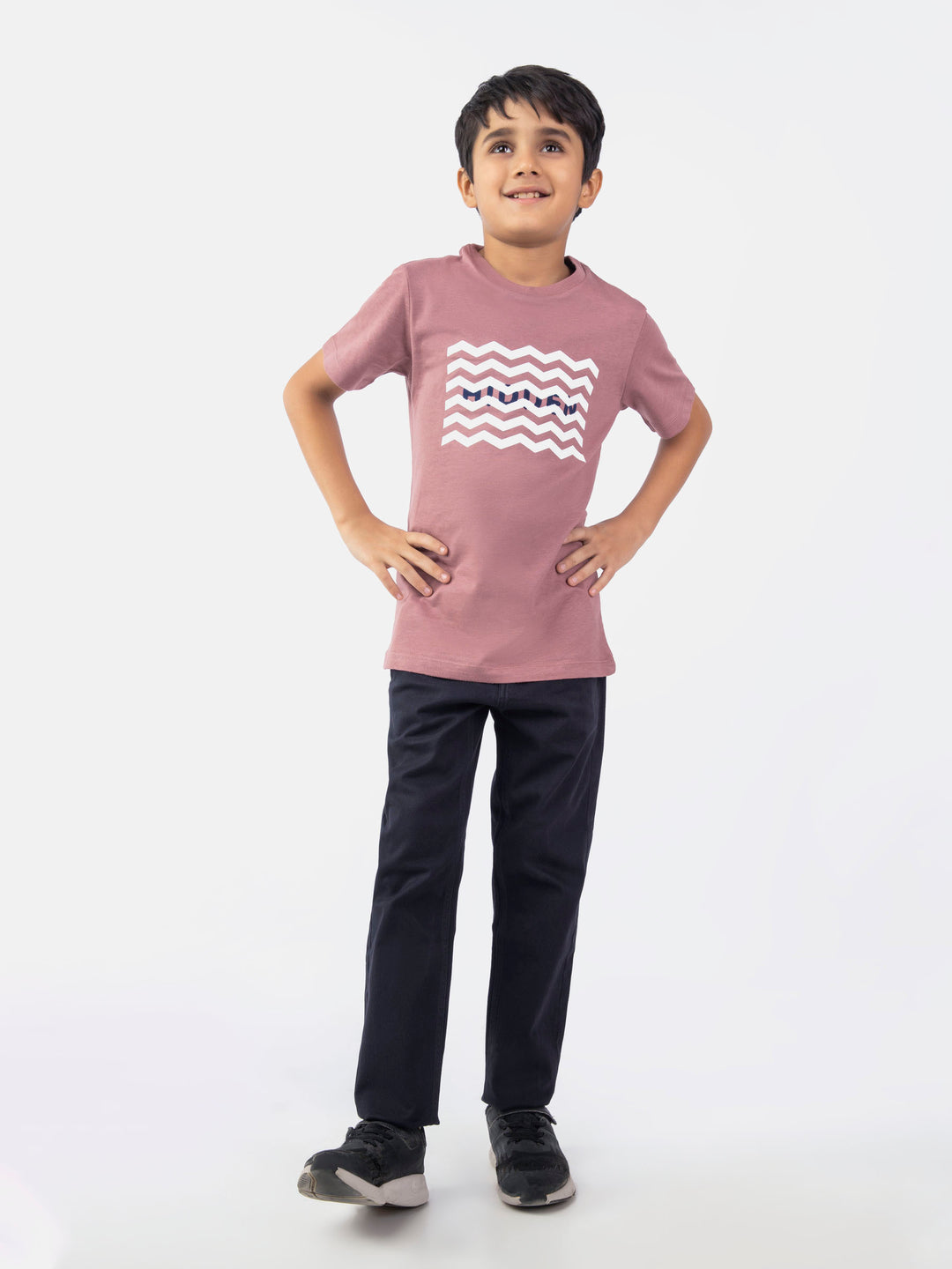 Tea Pink Graphic 'Hidden' Printed Casual Tee