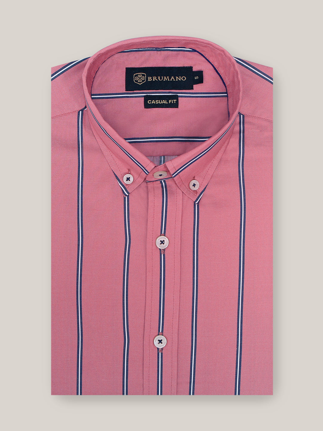 Tea Pink Striped Button Down Shirt Brumano Pakistan