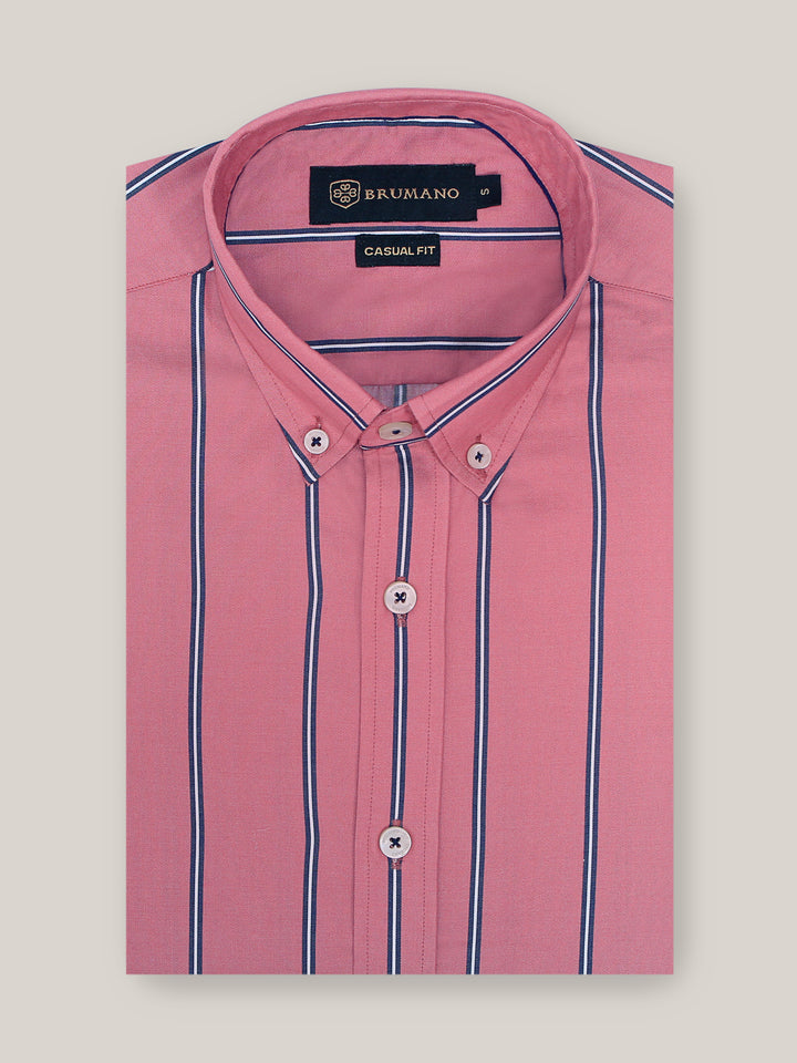Tea Pink Striped Button Down Shirt Brumano Pakistan