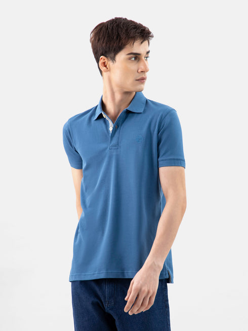 Teal Blue 100% Cotton Basic Polo Brumano Pakistan 