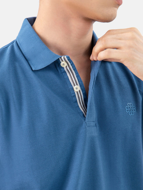 Teal Blue 100% Cotton Basic Polo Brumano Pakistan