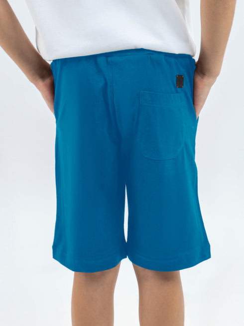 Teal Blue Knitted Casual Summer Short