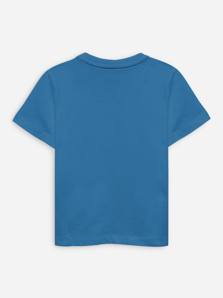 Teal Blue 'Fun Days' Printed Casual T-Shirt Brumano Pakistan