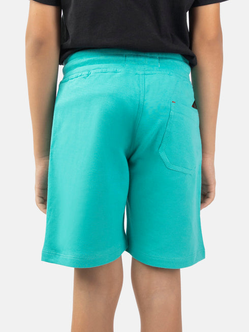 Turquoise Knitted Casual Shorts