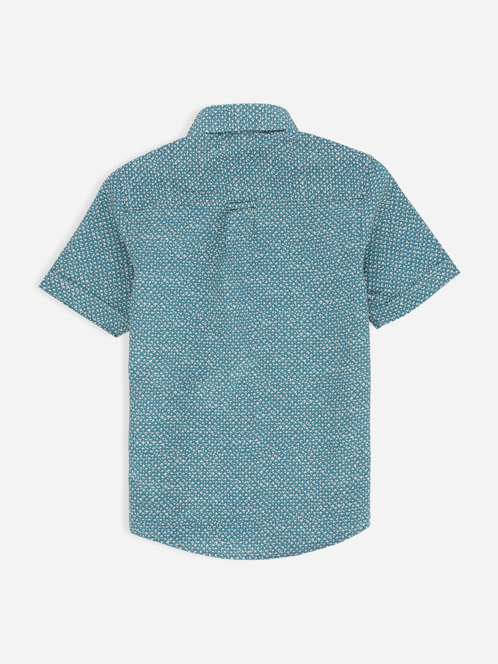 Turquoise Printed Half Sleeve Casual Shirt Brumano Pakistan