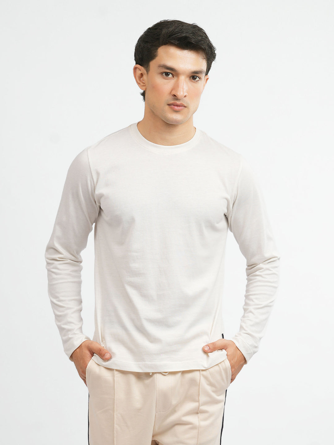 Vanilla long sleeve crew neck t shirt