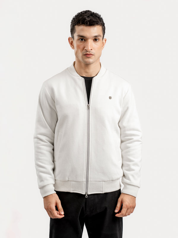 Vanilla Knitted Bomber Jacket