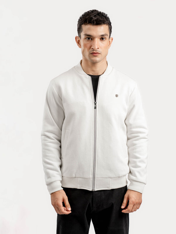 Vanilla Knitted Bomber Jacket