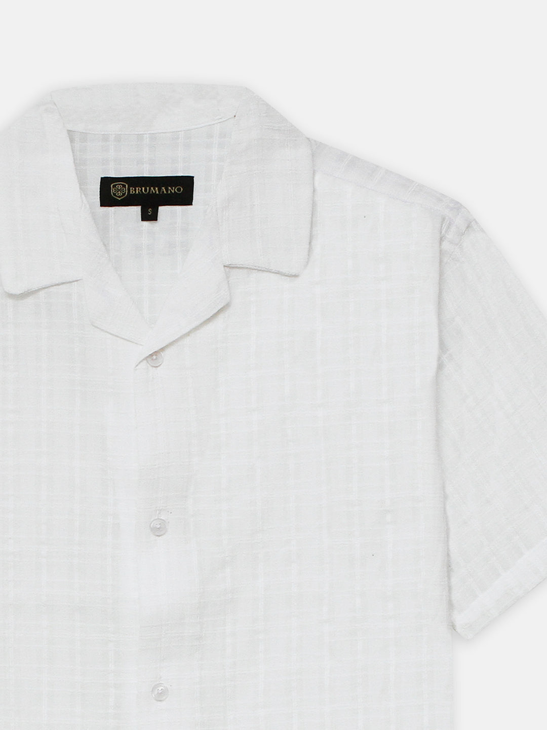 White Light Weight Cuban Collar Shirt