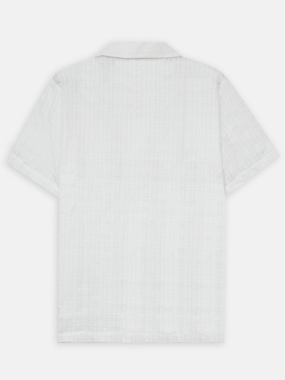 White Light Weight Cuban Collar Shirt