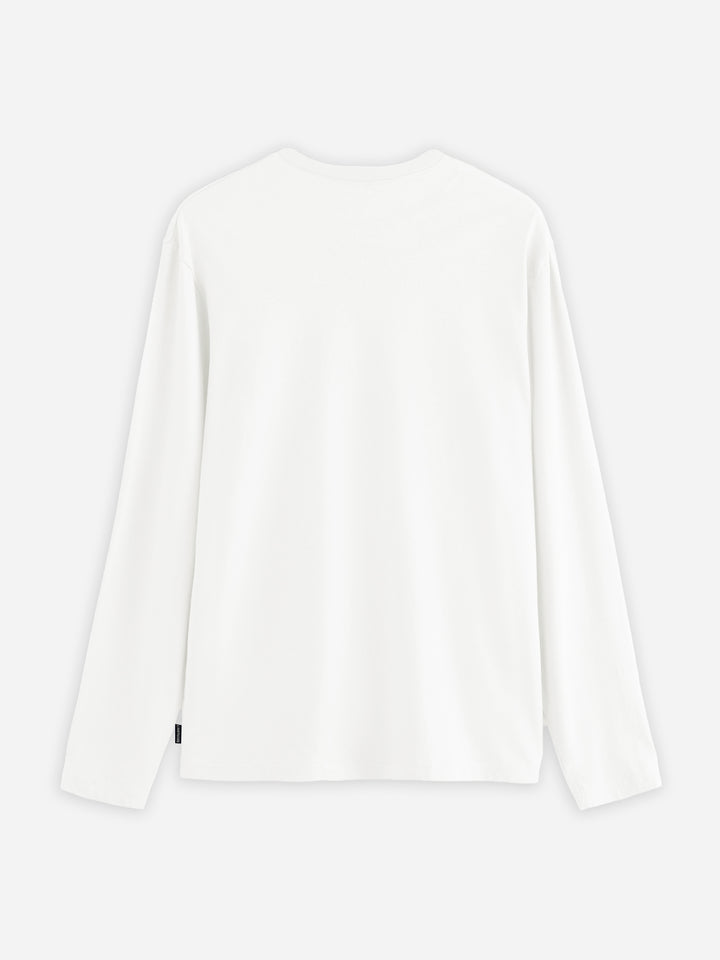 Back view of plain white crew neck t-shirt