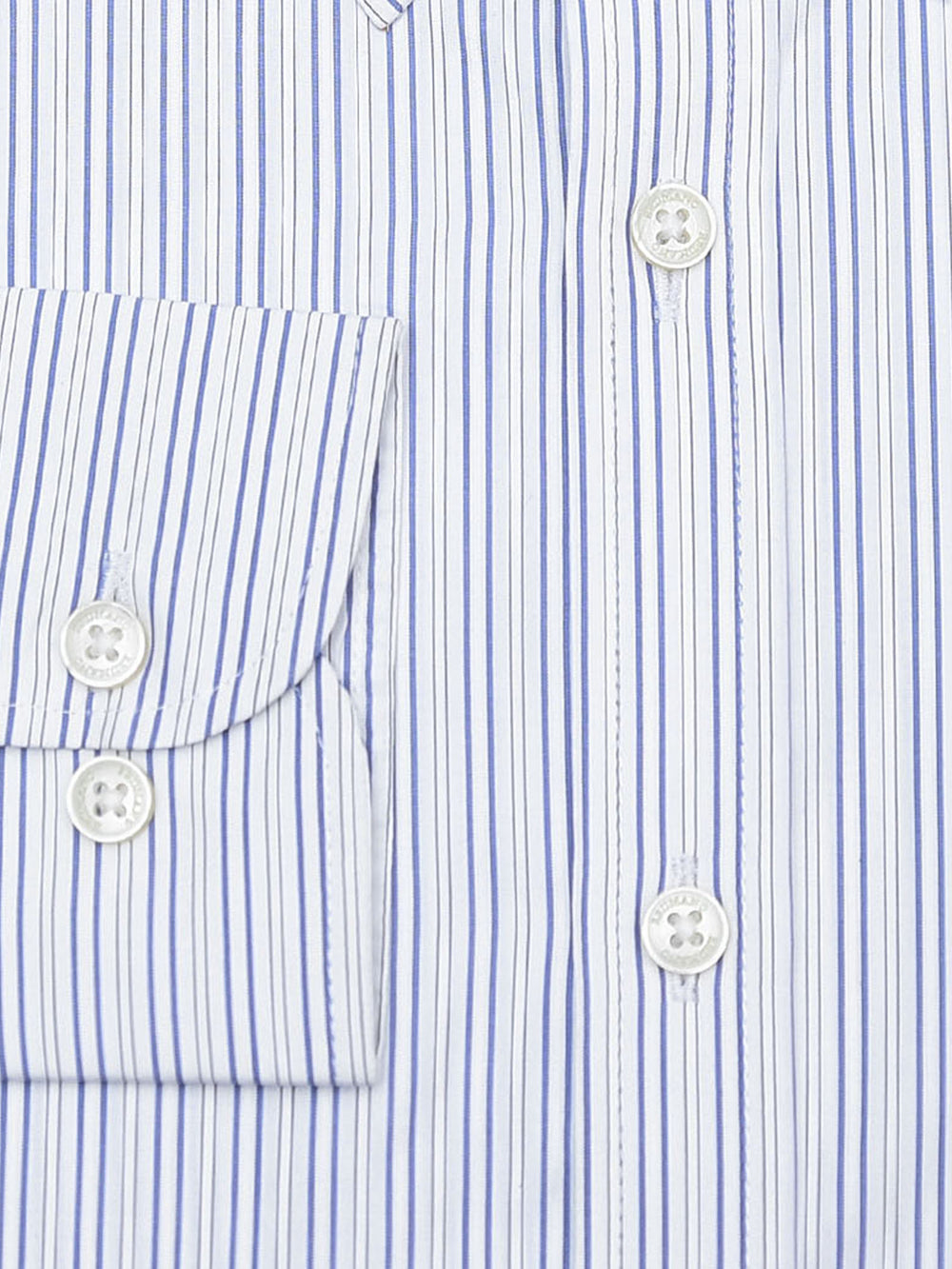 White & Blue Striped Button Down Formal Shirt - Luxe