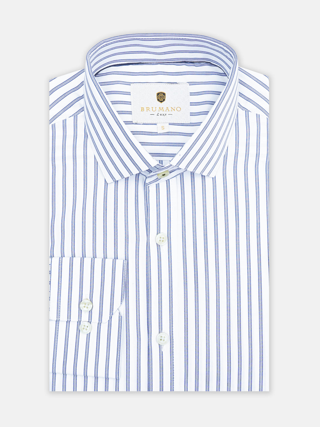White & Blue Striped Super Fine Shirt - Luxe