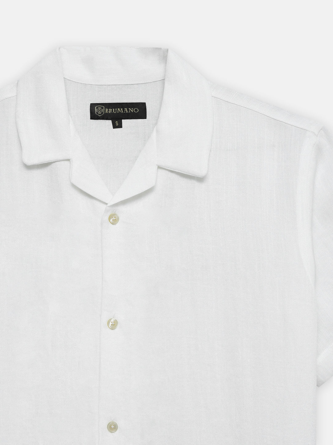 White Linen Half Sleeve Cuban Collar Shirt