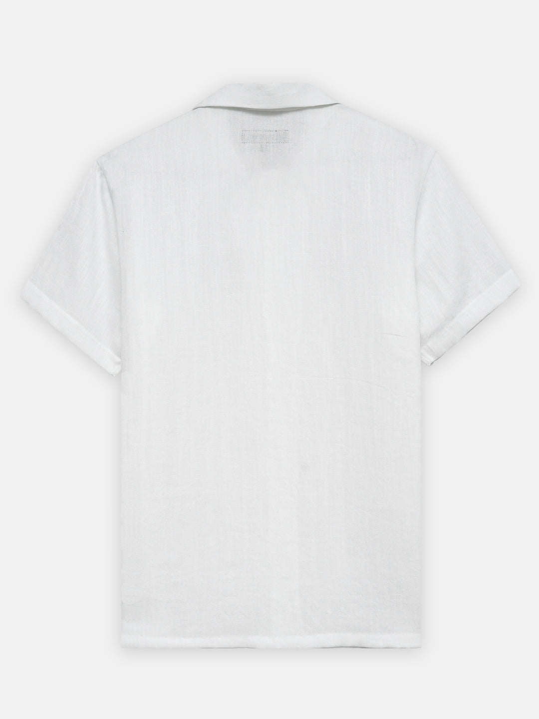 White Linen Half Sleeve Cuban Collar Shirt