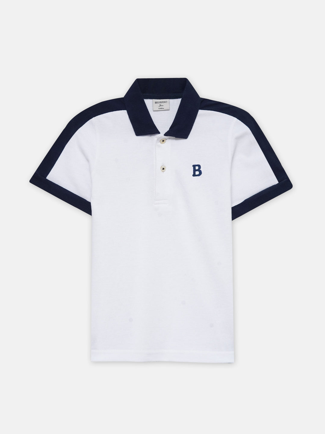 White & navy blue raglan sleeve polo   junior