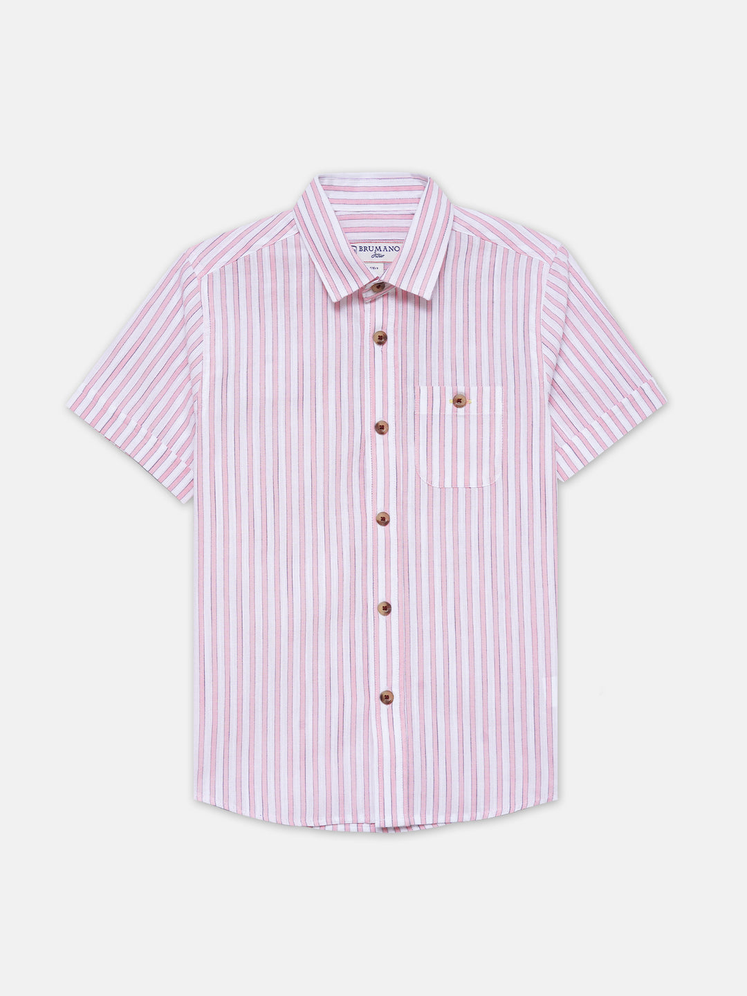 White pink striped half sleeve shirt junior brumano pakistan
