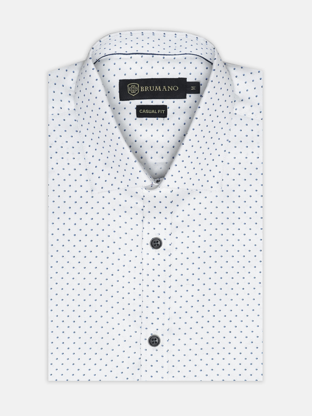 White polka dot printed shirt