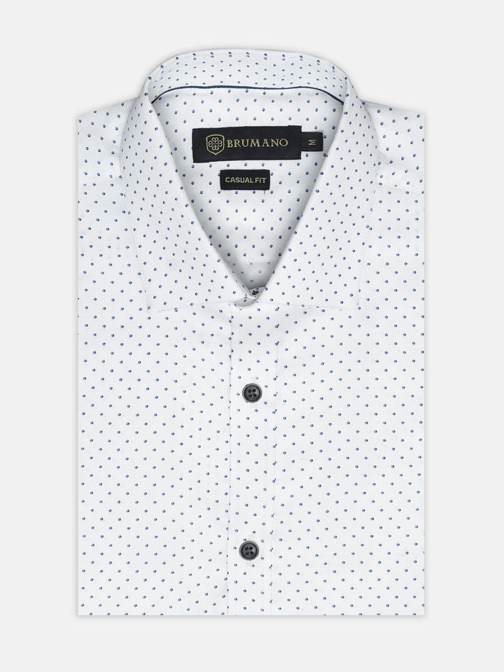 White Polka Dot Printed Shirt