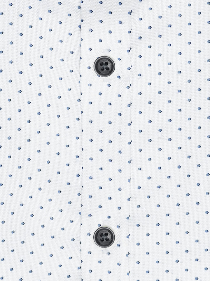 White Polka Dot Printed Shirt