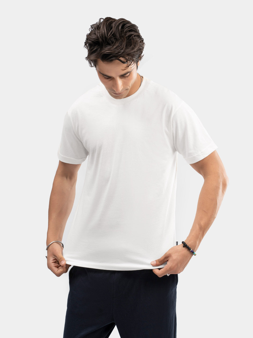 White Regular Fit Crew Neck T-Shirt
