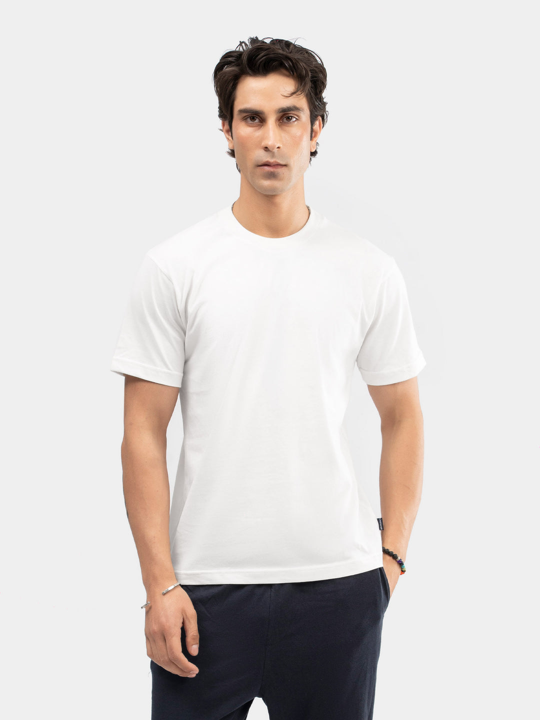 White Regular Fit Crew Neck T-Shirt