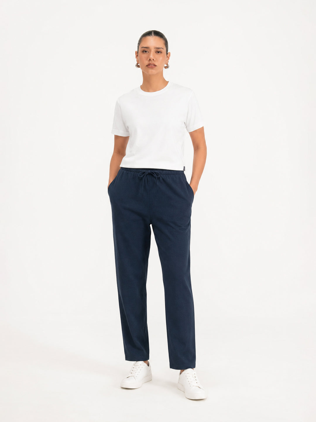 White Regular Fit Crew Neck T-Shirt - Women