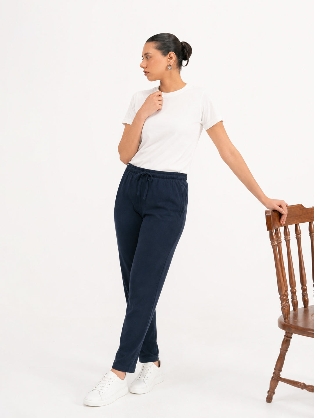 White Regular Fit Crew Neck T-Shirt - Women