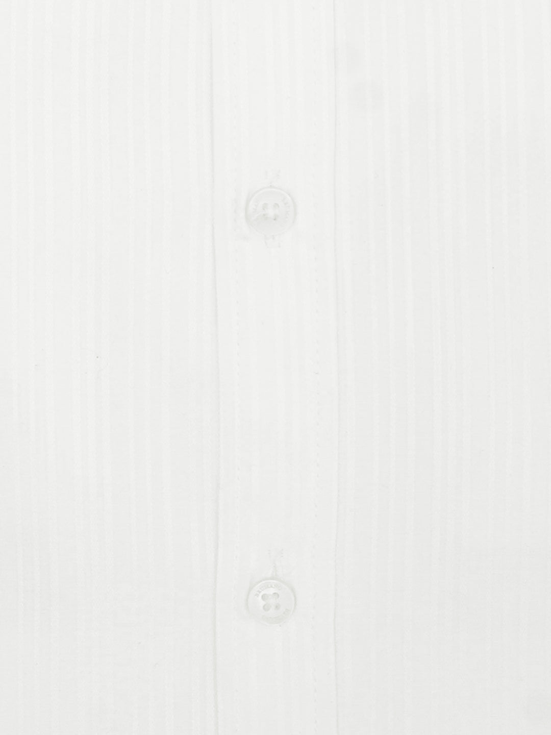 White Self Striped Formal Shirt