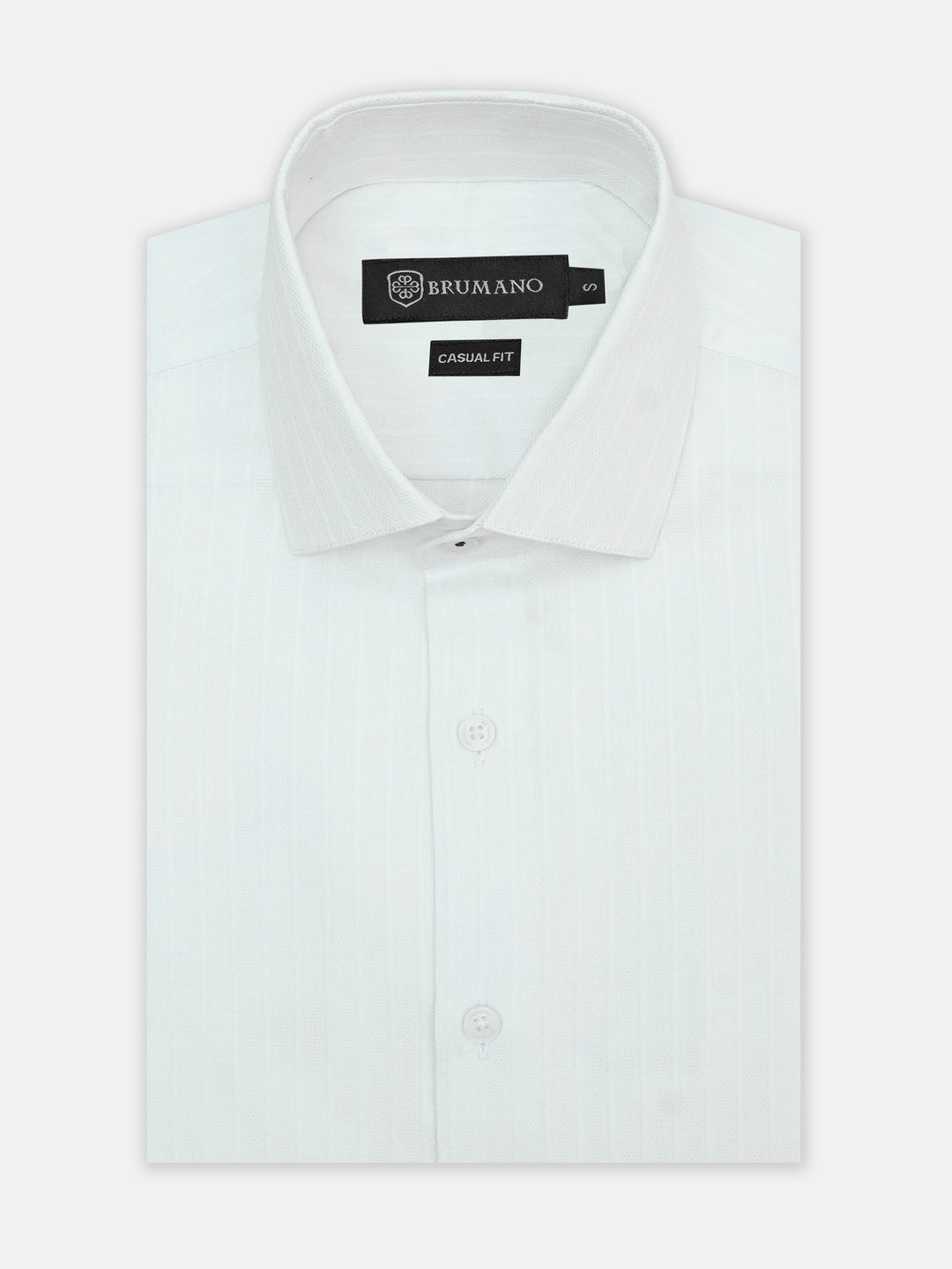 White structured striped formal shirt