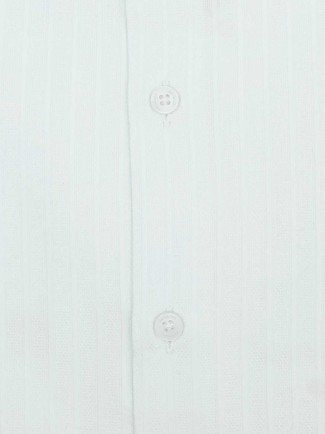 White Structured Striped Formal Shirt