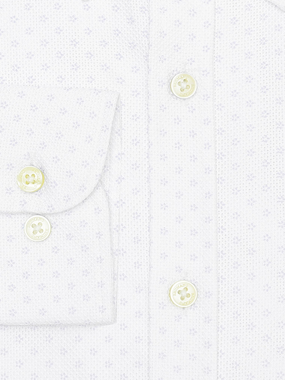 White Structured Subtle Printed Button Down Shirt - Luxe