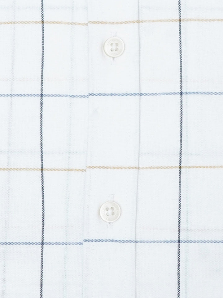 White Windowpane Checkered Formal Shirt