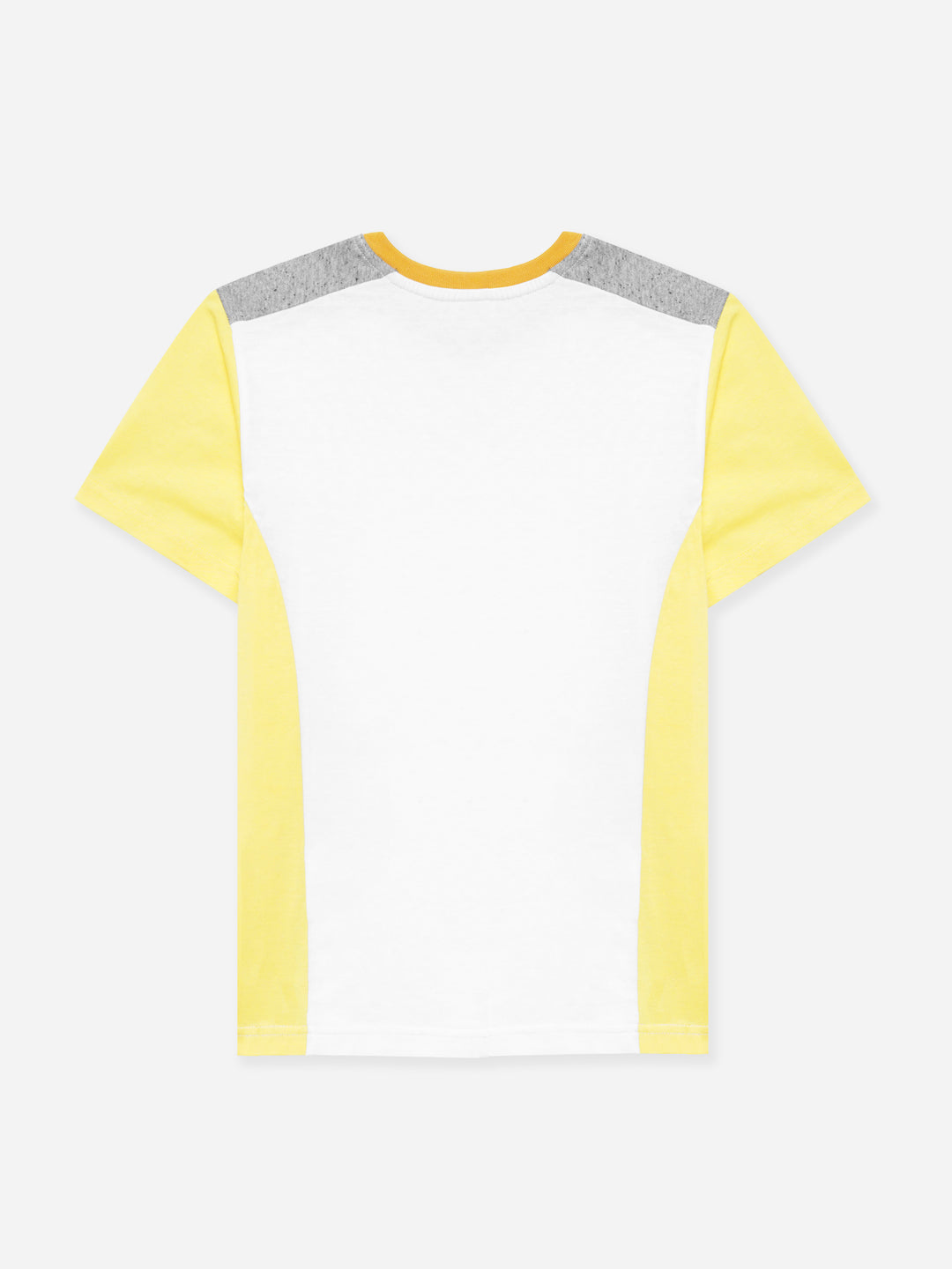 White & Yellow T-shirt With Contrasting Rib - Junior