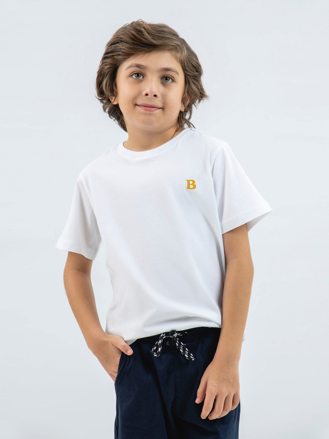 White 100% cotton casual tee brumano pakistan