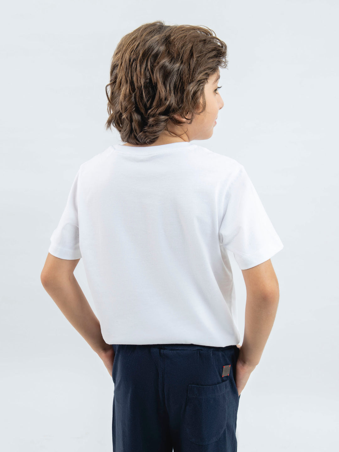 White 100% Cotton Casual Tee Brumano Pakistan