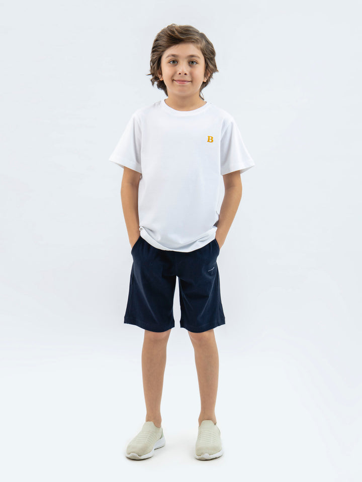 White 100% Cotton Casual Tee Brumano Pakistan