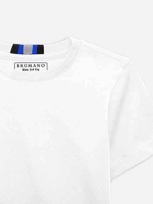 White 100% Cotton Casual Tee With Detailing