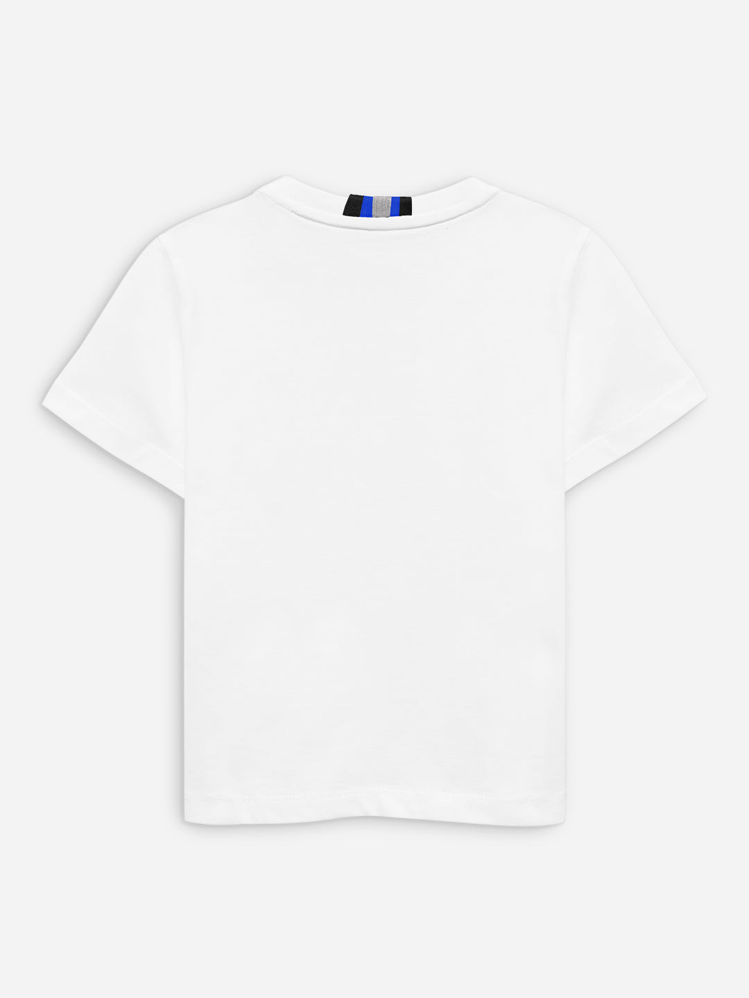 White 100% Cotton Casual Tee With Detailing